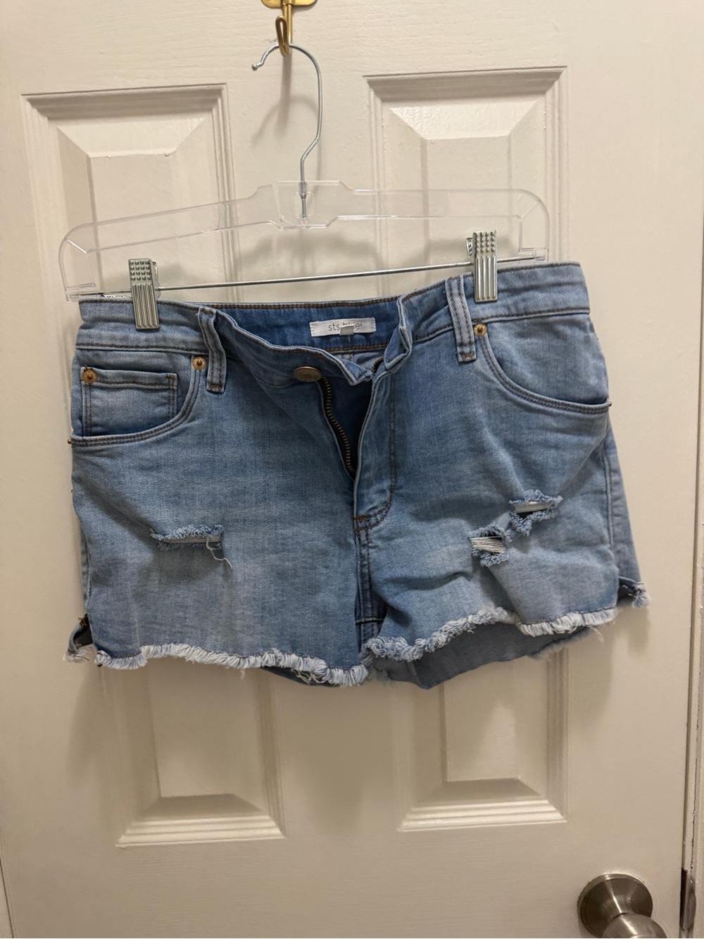 sts blue Women's Light Blue High-Rise denim shorts